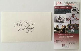Col.  Robert Morgan Signed Autographed 3x5 Card Jsa Certified Memphis Belle Pilot