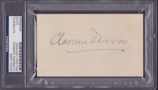 Clarence Darrow (d.  1938) Signed Index Card Autographed Lawyer Aclu Scopes Psa