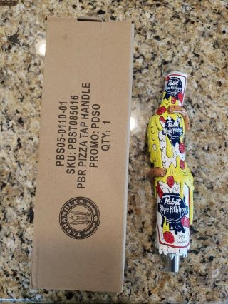 Pabst Blue Ribbon Pbr Art Pint Can Pizza Beer Tap Handle 11” Tall -