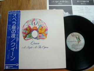 Queen - A Night At The Opera - 1st Press Japan 12 " 33 Lp,  Obi - Elektra P - 10075e