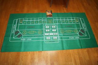 Craps Game Layout 36 " X 72 " Wear Resistant Green Felt And No - Nonsense Craps Book