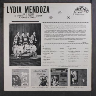 LYDIA MENDOZA: La Alondra De La Frontera LP (split bottom seam) Latin 2