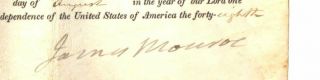 President James Monroe signed 1823 vellum LAND GRANT: Territory NW of the Ohio 2