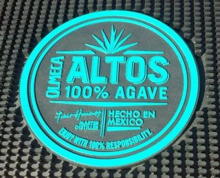 Olmeca Altos 100 Agave Tequila Large Heavy Duty Blue & Black Rubber Bar Mat 2