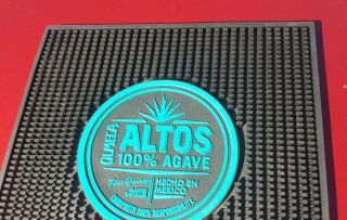 Olmeca Altos 100 Agave Tequila Large Heavy Duty Blue & Black Rubber Bar Mat 3