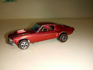 Vintage 1960s Mattel Hot Wheels Redline Red Custom Mustang Car