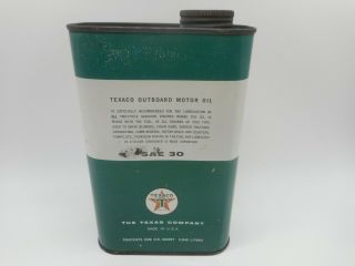 Vintage TEXACO OUTBOARD BOAT GAS STATION MOTOR OIL ADVERTISING TIN CAN 3