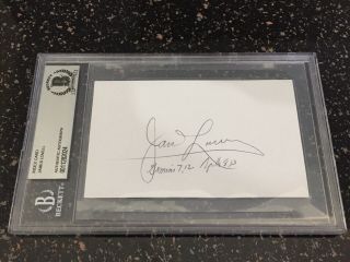 James Jim Lovell Signed Index Card Beckett Bas Encapsulated Gemini Apollo Nasa