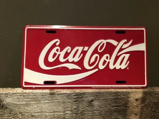 Vintage Coca Cola License Plate From The 1990 