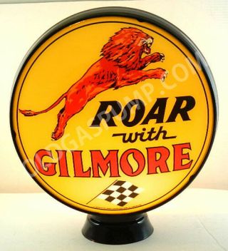 Roar With Gilmore Gasoline & Oil 15 " Gas Pump Globe S&h Gl - 304
