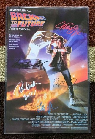 Back To The Future Poster Signed By Michael J.  Fox,  Christopher Lloyd & More