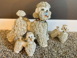 Vintage Spaghetti Poodle Dogs Figurine