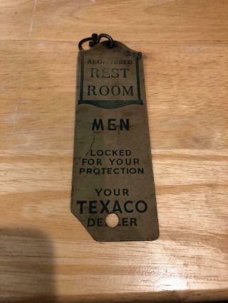 Vintage Texaco Mens Rest Room Plastic Or Vinyl Key Tag Fob
