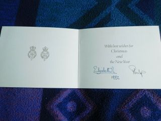 Queen Elizabeth Ii And Prince Philip Rare 1992 Christmas Card