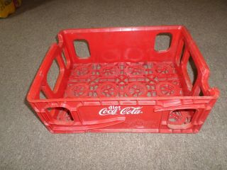 Coca - Cola Coke Husky Red Plastic Carrier Crate 11 " X 15 " Diet Coke Vintage
