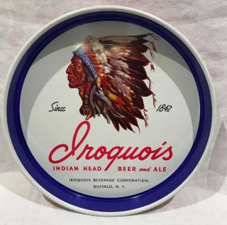 Vintage Iroquois Beverage Corp Indian Head Beer & Ale 12” Tray