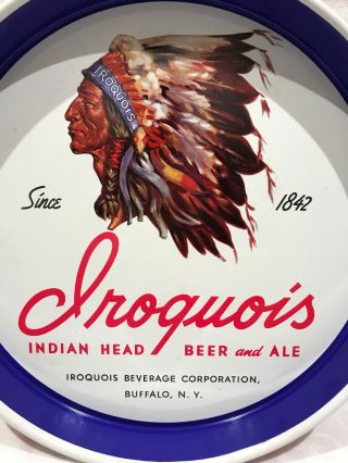 Vintage Iroquois Beverage Corp Indian Head Beer & Ale 12” Tray 2