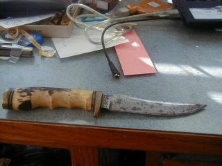 Old Shrade Usa 153uh Bone Handle Knife Engraved Uncle Henry 4 - 1/2 In.  Blade