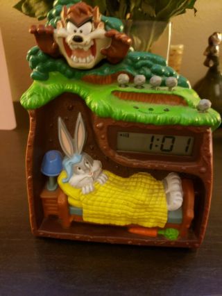 Vintage Looney Tunes Taz,  Bugs Bunny Alarm Clock