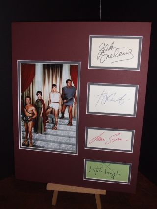 Spartacus Cast X4 Kirk Douglas John Ireland Authentic Signed Display