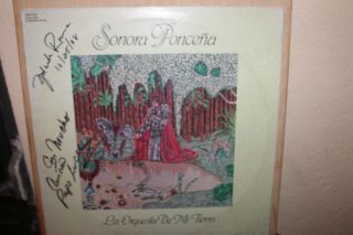 Sonora Poncena " La Orquesta De Mi Tierra " Lp Cover Signed Papo Lucca - Y.  Rivera