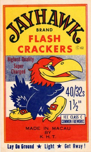 Jayhawk Brand Firecracker Brick Label,  C3,  40/32 