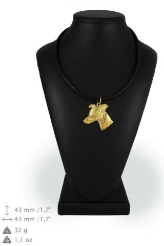 Whippet - Gold Plated Necklace With Image Of A Purebred Dog,  Art Dog Usa
