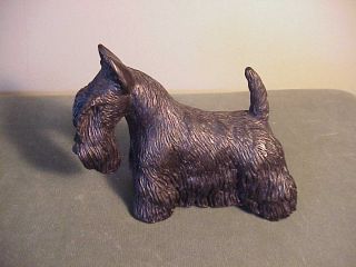 Vintage Artist Signed Resin 5 " Sculpture - Scottish Terrier Dog - Tony Acevedo