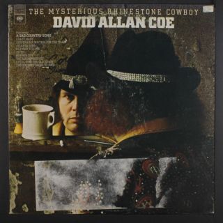 David Allan Coe: The Mysterious Rhinestone Cowboy Lp (djt Tag Residue On Cover,