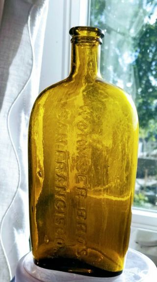 YELLOW OLIVE WHISKEY FLASK 