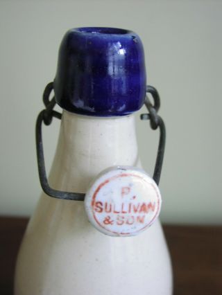 Antique Stoneware P Sullivan & Son Herb Beer Bottle Edinburgh Scotland 4