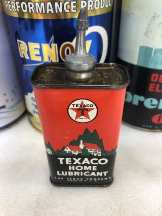 Vintage 4 Oz Texaco Home Household Oiler Early Lead Top Oil Can