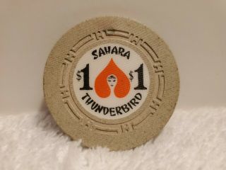Vintage Rare Sahara Thunderbird Casino Hotel Las Vegas Nevada $1 Chip