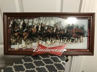 THE BUDWEISER CLYDESDALES BRADFORD EXCHANGE LIGHTED BAR SIGN 2010 LIMITED 2