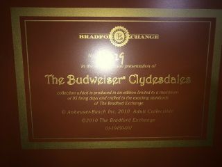 THE BUDWEISER CLYDESDALES BRADFORD EXCHANGE LIGHTED BAR SIGN 2010 LIMITED 3