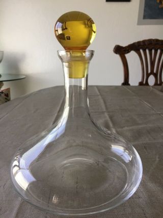Mid Century Modern Vintage Glass Decanter Bottle With Stopper