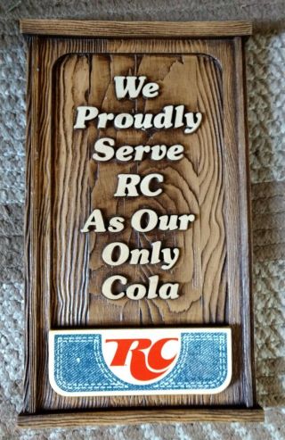 Rare Vintage Royal Crown Cola " We Serve Rc " Sign.  L@@k