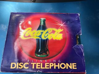 1995 Coca Cola Disc Telephone Blinking Neon Musical Coke Vintage Phone Rare,  Box