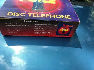 1995 COCA COLA DISC TELEPHONE Blinking Neon Musical Coke Vintage Phone RARE,  Box 2