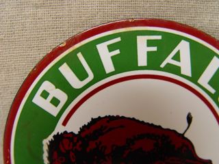 Buffalo Gasoline Oil Gas Porcelain 2 - Piece Advertising License Plate Topper 3