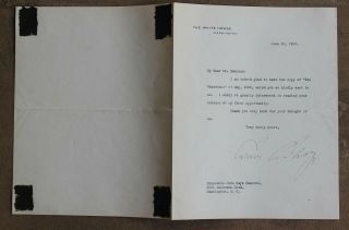 Calvin Coolidge Signed Letter White House letterhead June 10,  1925 VG 3