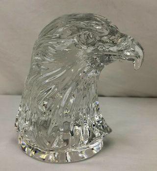 Da Vinci Davinci Crystal Bald Eagle Head Figurine Paperweight 6 "