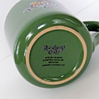 Rainforest Cafe Mug Green Cha Cha Tree Frog Coffee Cup Large 16 oz.  2000 2