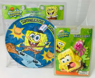 Spongebob Squarepants Dinnerware Set Plate Bowl Tumbler,  Night Light 2003 - 4