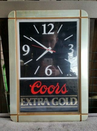 Coors Extra Gold Vintage Wall Sign / Clock - Great - Antique Americana