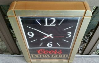 COORS EXTRA GOLD Vintage Wall Sign / Clock - GREAT - Antique Americana 2