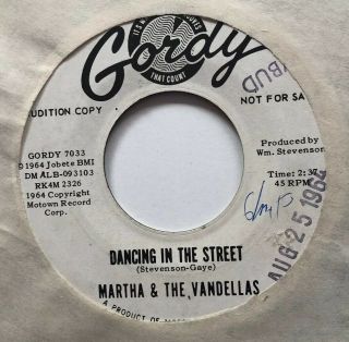 Martha & The Vandellas 45 Dancing In The Street Promo