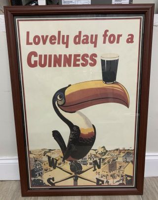 Vintage Guinness ‘lovely Day For A Guinness’ Framed Poster