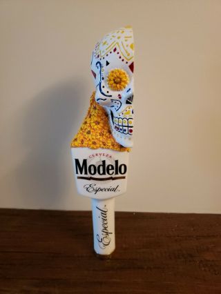 Modelo Especial Half Sugar Skull 10 " Draft Beer Keg Tap Handle
