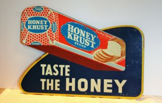 Honey Krust Masonite Bread Advertising Sign